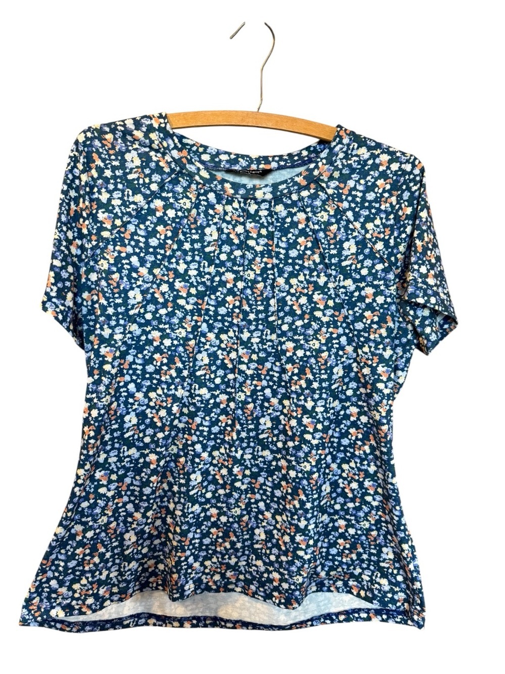 Women’s Navy Blue Floral Short Sleeve Tee